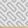 thumbnail image 1 of Abstract Upholstery Fabric by the Yard, Repetitive Geometrical Motifs Illustration Pattern on Plain Backdrop, Decorative Fabric for DIY and Home Accents, White and Charcoal Grey by Ambesonne, 1 of 5