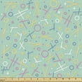 thumbnail image 1 of Abstract Upholstery Fabric by the Yard, Retro Memphis Style Geometric Pastel Toned Odd Shapes Quirky , Decorative Fabric for DIY and Home Accents, Seafoam and Multicolor by Ambesonne, 1 of 5