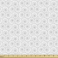 thumbnail image 1 of Ambesonne Abstract Fabric by the Yard Upholstery, Snail Inspired Swirls Art, 10 Yards, Pale Grey and White, 1 of 5