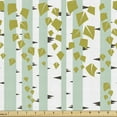 thumbnail image 1 of Ambesonne Abstract Fabric by the Yard Upholstery, Geometric Leaves and Trees, 5 Yards, Almond Green Khaki White, 1 of 5