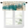thumbnail image 1 of Abstract Valances for Windows, 42 x 18in, Retro Watercolor Green Modern Rod Pocket Kitchen Valance Curtain Light Filtering Window Treatments for Living Room Bedroom, 1 Panel, 1 of 7