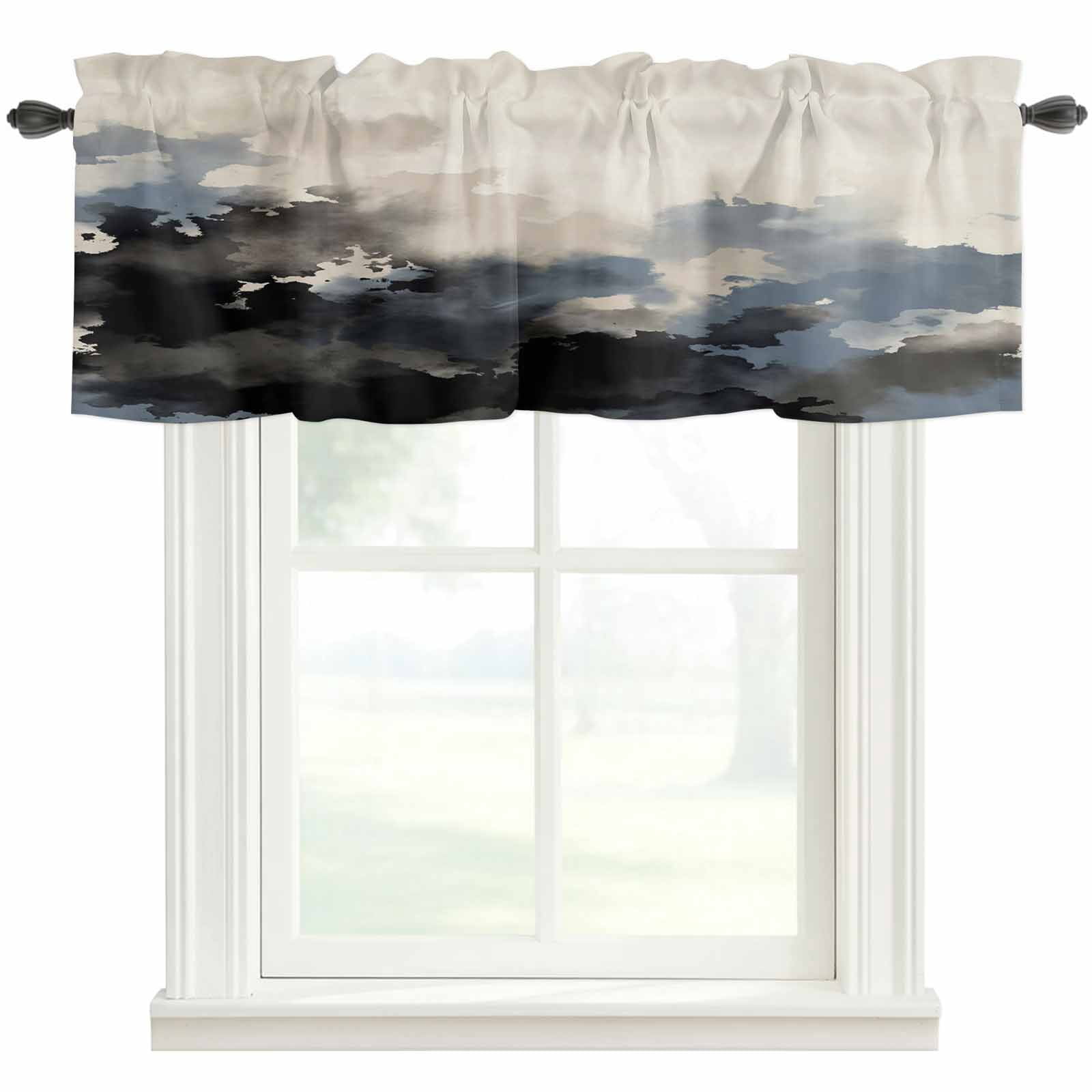 Abstract Valances for Windows Oil Painting Industry Style Fog Gradient ...