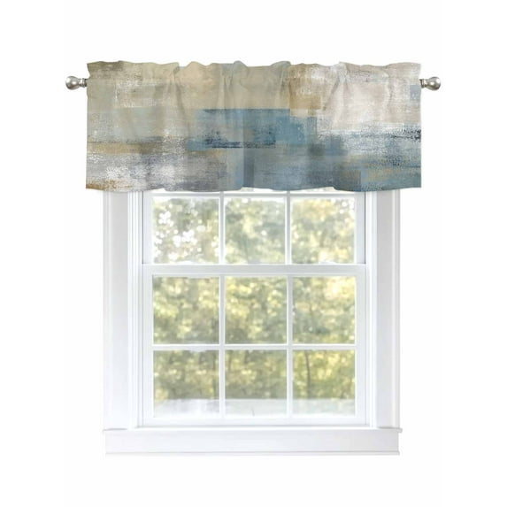 Abstract Valances for Windows, Rod Pocket Kitchen Valance Curtains - Soft & Washable Small Window Treatment for Living Room, Bathroom, Mottled Paint Texture , 42x12 Inch, 1 Panel