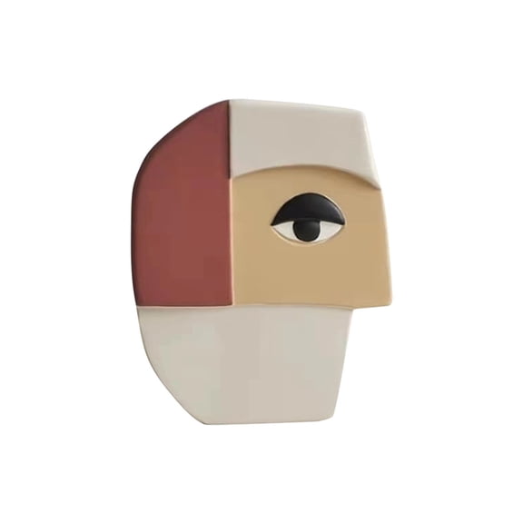 Abstract Vases, Zzbeans Modern Resin Decorative Pottery Set, Unique Face Design Centerpieces For Flowers Plants Home Decor Gift, Red