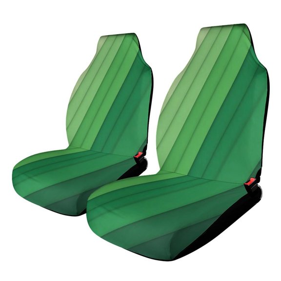Abstract Vector Green Vertical Stripes Car Seat Covers Front Seats Universal Fit for Cars SUV Truck Auto Interior Accessories