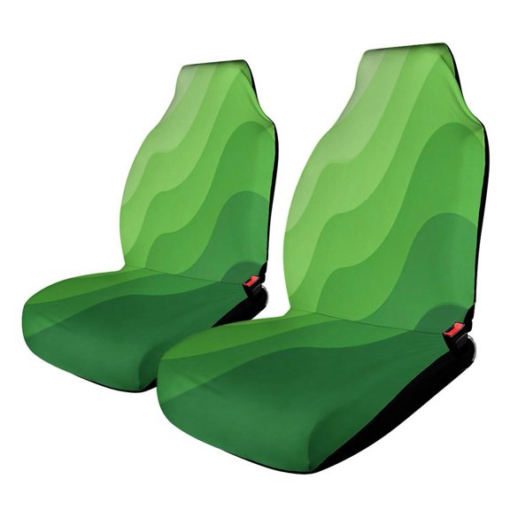 Abstract Vector Green Wave Car Seat Covers Front Seats Universal Fit for Cars SUV Truck Auto Interior Accessories