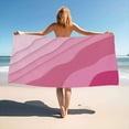 thumbnail image 1 of Abstract Vector Pink Wave Woman Beach Towel Bathroom Quick Towel For Yoga Camping Gym Hotel, 1 of 5