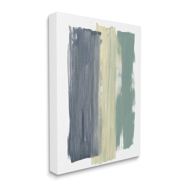 Abstract Vertical Paint Strokes Blue Yellow Green 36 x 48 Painting Canvas  Art Print, by Stupell Home Décor 