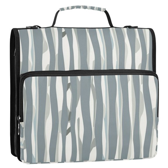 Abstract Vertical Striped Stripes Lines Zipper Binder Bag 3 Ring Binder Bag,Large Capacity Durable Binder Organizer Bag