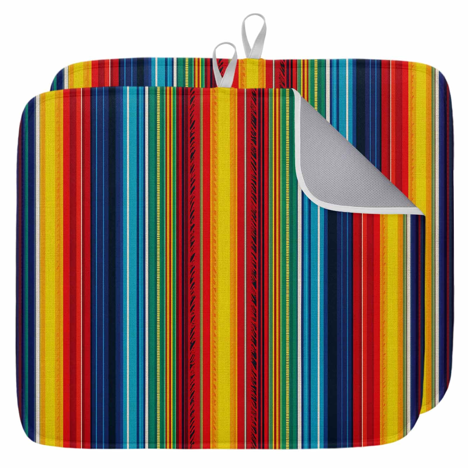 Abstract Vertical Striped Dish Drying Mat for Kitchen Counter,Colorful ...