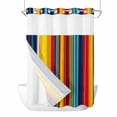thumbnail image 1 of Abstract Vertical Striped No Hook Shower Curtain Waterproof,Bathroom Curtains with Snap in Liners and See Through Top Window,Colorful Rainbow Stripes Retro Hotel Bathtub Curtains Shower 48"Wx72"L, 1 of 8