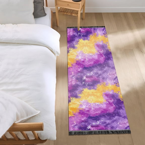 Abstract Vibrant Splashes Runner Area Rug 2x6 Soft Non-Slip Washable Bedside Carpet for Hallway Bedroom Living Room Home Decor