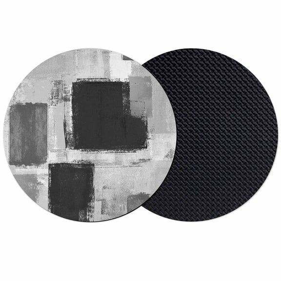 Abstract Vintage Coasters for Drinks,Absorbent Non Slip Rubber Drink Coasters Set of 2 for Cup,Table,Bar,Home Decor, Art Oil Painting Texture Black Gray