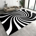 thumbnail image 1 of Abstract Visual Trap Area Rug For Bedroom, Modern Black And White Swirl Pattern Area Rugs, With Non Slip Backing Durable Washable Soft Carpet For Living Room Entryway Hallway Dining 5 x 7ft, 1 of 6