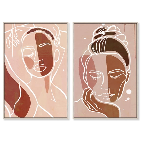 Abstract Wall Art Canvas Print Modern Livingroom Art Set by Art Remedy, Silver Frame, 10 x 15