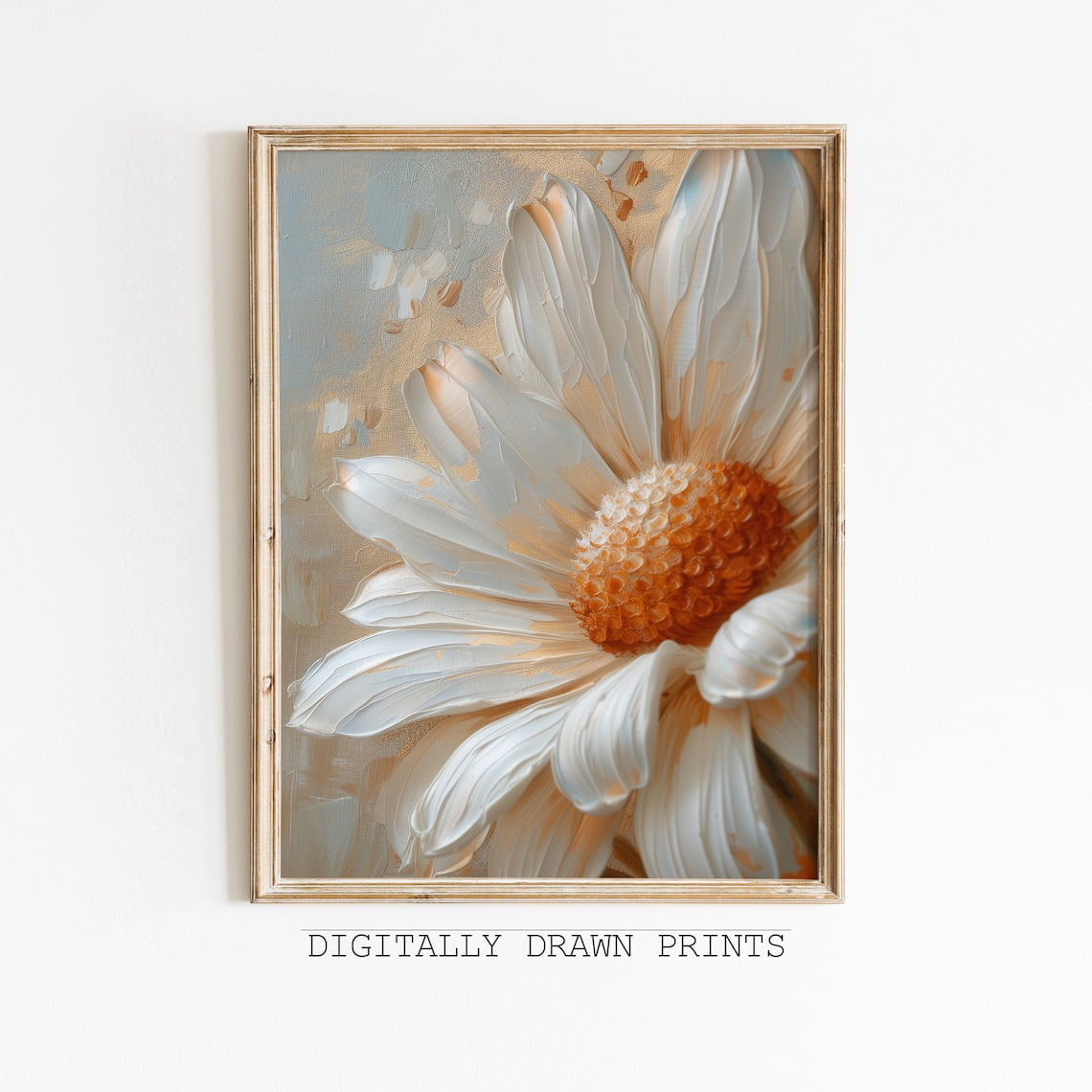 Abstract Wall Art, Daisy Antique, Still Life, Muted Tone Print ...