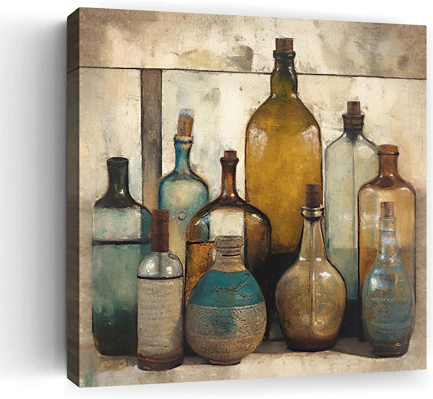 rustic kitchen canvas wall art, vintage kitchen wall... Abstract Wall Art Farmhouse Kitchen Canvas Wall Art Rustic Wall Decor ...