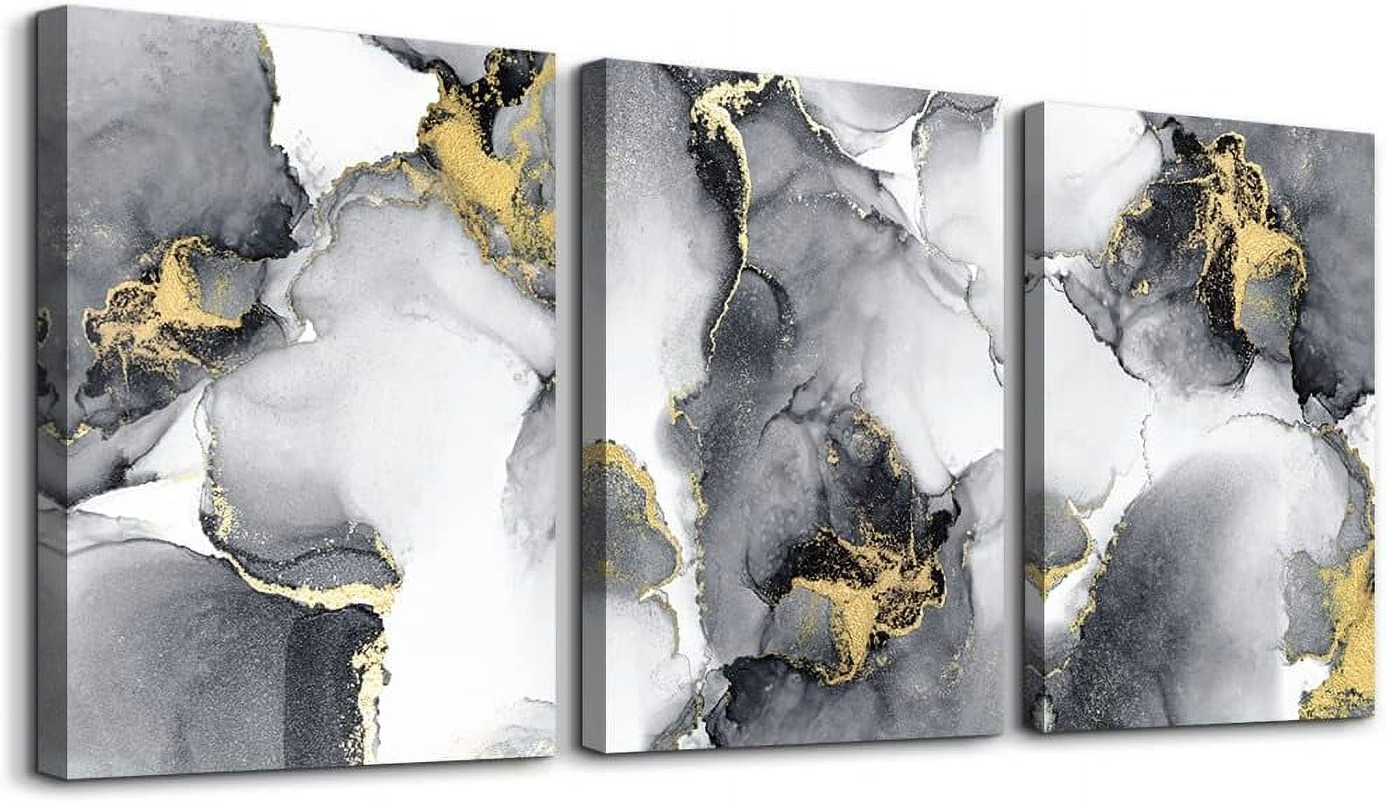 Modern Abstract Ink Canvas Wall Art Set for Kids