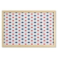 thumbnail image 1 of Abstract Wall Art with Frame, Big Red Dots Squares and Dashed Lines Geometric Tile Print, Printed Fabric Poster for Bathroom Living Room Dorms, 35" x 23", Navy Blue White Red, by Ambesonne, 1 of 2
