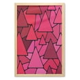 thumbnail image 1 of Abstract Wall Art with Frame, Stained Glass Style Geometric Tile Composition with Vibrant Red and Pink Shades, Printed Fabric Poster for Bathroom Living Room, 23" x 35", Multicolor, by Ambesonne, 1 of 2