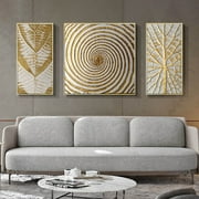Abstract Wall Art Modern Canvas Art Geometric Wall Decor for Bedroom and Bathroom Gold Canvas Prints for Living Room Office Home Decoration (3Pcs Frameless 40cm*1+20x40cm*2) deal from Walmart