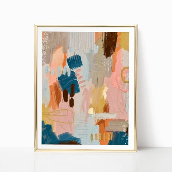 Abstract Wall Art Painting Art Colorful Abstract Print Modern Painting Contemporary Warm Neutral Colors Wall Art Wall Art, Modern Wall Decor, 8x12 UNFRAMED