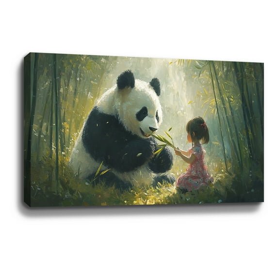 Abstract Wall Art Panda Wall Decor Framed Canvas Wall Art For Home Decoration