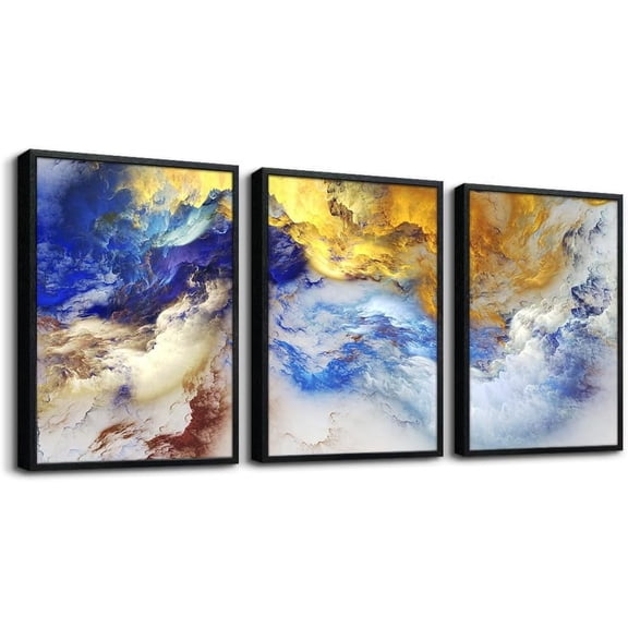 Abstract Wall Art for Living Room, Office & Bedroom - 3 Piece Home Decor: Bathroom Wall Art Giclee Posters, Watercolor Painting Canvas Prints
