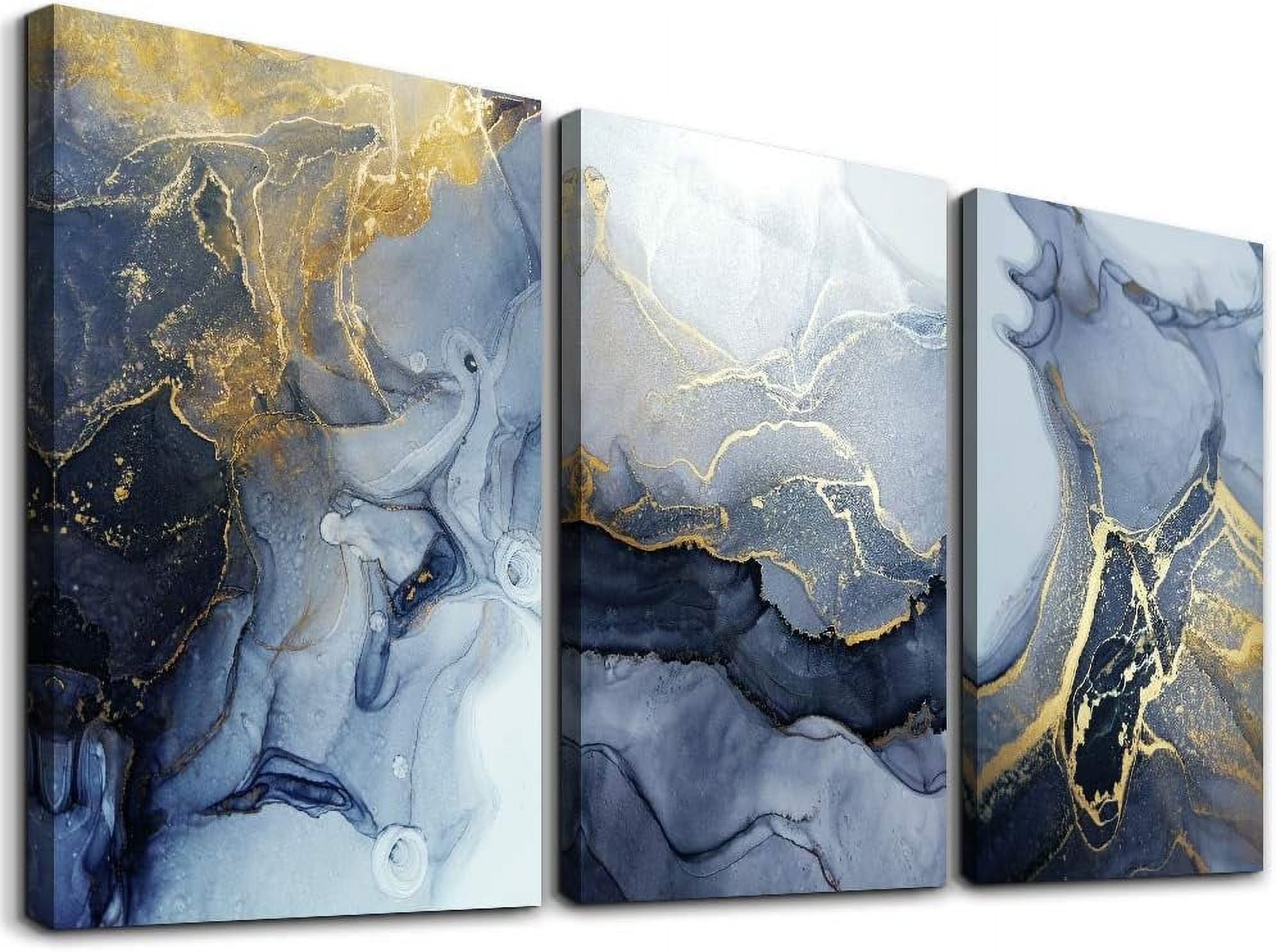 Modern Abstract Ink Canvas Wall Art Set for Kids