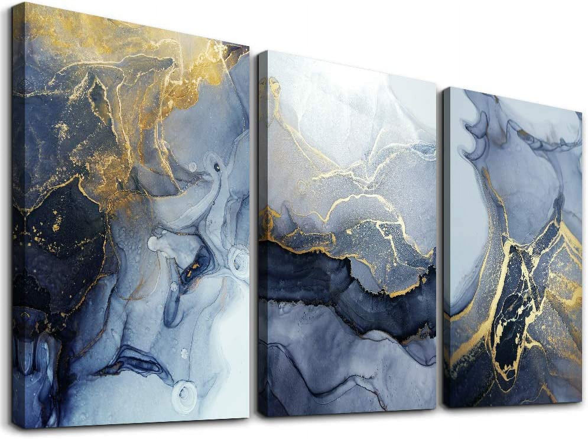 Modern Abstract Ink Canvas Wall Art Set for Kids