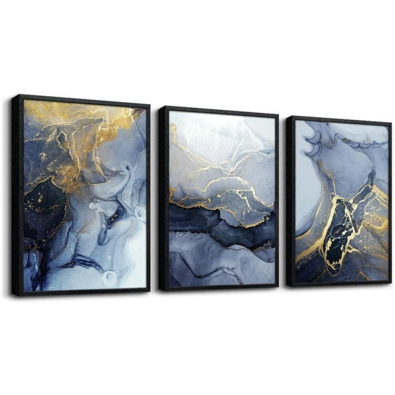 Abstract Wall Decor for Living Room Bedroom Wall Art Paintings Abstract Ink painting Wall Artworks Hang Pictures for Office Decoration, 16x24inch/Piece, 3 Panels Bathroom Home Decorations Posters