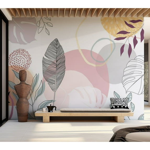 Abstract Wallpaper Wall Mural - Aesthetic Modern Line Art