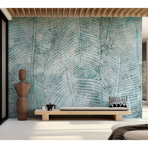 Abstract Wallpaper Wall Mural - Banana Leaf Lines