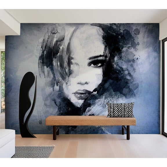 Abstract Wallpaper Wall Mural - Blue Enigma