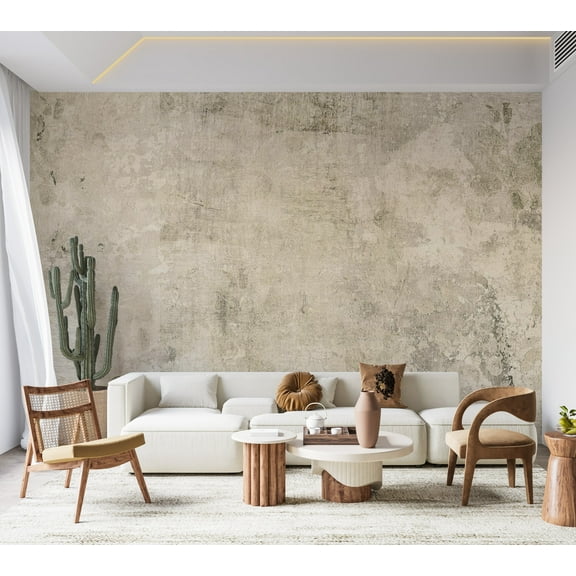 Abstract Wallpaper Wall Mural - Boho Beige Grunge