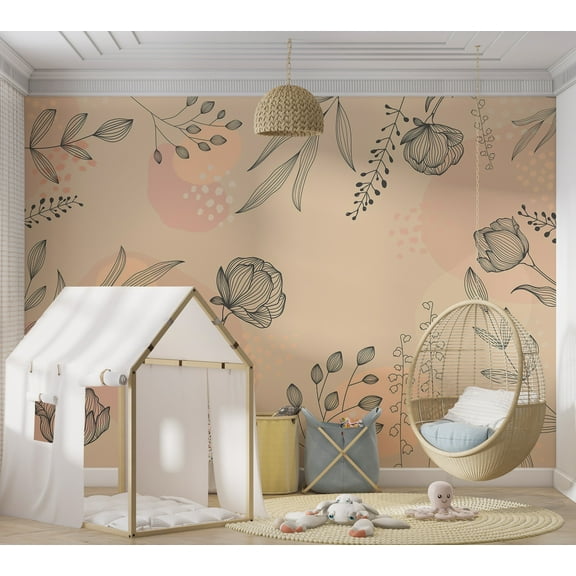 Abstract Wallpaper Wall Mural - Geometric Lines of Nature