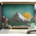 thumbnail image 1 of Abstract Wallpaper Wall Mural - Geometric Mountain Landscape, 1 of 5