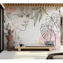 Abstract Wallpaper Wall Mural - Line Art Wildness