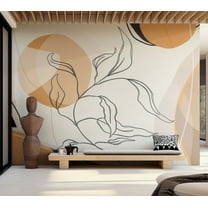 Abstract Wallpaper Wall Mural - Modern Line Landscape