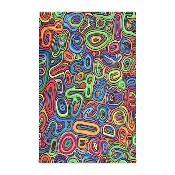 Abstract Warm Pattern Decorative Waffle Towel Kitchen Dishcloth 28x18in Multi-Use Tea Towel