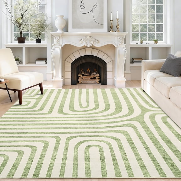 Abstract Washable Area Rug, Rug for Bedroom Non-Slip Soft Living Room Rug, Ultra-Thin Modern Rug Throw Large Carpet for Dining Room