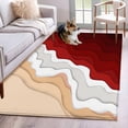 thumbnail image 1 of Abstract Washable Area Rugs 3'x5', Red Gradient Ocean Beach Waves Low Pile Throw Living Room Rug Non-Slip Sturdy Edge Binding Carpet for Indoor Entryway Bedside Kitchen, 1 of 9