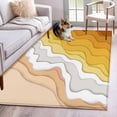 thumbnail image 1 of Abstract Washable Area Rugs 4'x6', Yellow Gradient Ocean Beach Waves Low Pile Throw Living Room Rug Non-Slip Sturdy Edge Binding Carpet for Indoor Entryway Bedside Kitchen, 1 of 9