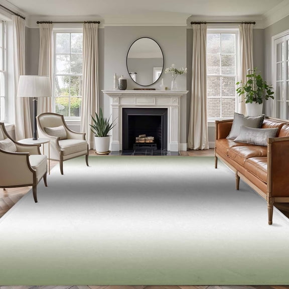 Abstract Washable Living Room Rugs 6'x9', Gray Seaweed Rate Gradient Ombre Low Pile Throw Large Area Rug Non-Slip Sturdy Edge Binding Carpet for Dining Room Kitchen Office