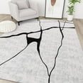 thumbnail image 1 of Abstract Washable Rugs 5x8, Modern Black and White Rug for Living Room, Ultra-Thin Non Slip Contemporary Minimalist Stripe Rugs for Bedroom, Dining Room Office Playroom (5'x8' White), 1 of 6