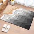 thumbnail image 1 of Abstract Washable Small Entryway Area Rugs 2'x3', Gray Gradient Ocean Beach Waves Low Pile Throw Rug Non-Slip Sturdy Edge Binding Carpet for Front Door Floor Room Entry, 1 of 9