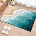 thumbnail image 1 of Abstract Washable Small Entryway Area Rugs 2'x3', Water Duck Green Gradient Ocean Beach Waves Low Pile Throw Rug Non-Slip Sturdy Edge Binding Carpet for Front Door Floor Room Entry, 1 of 9