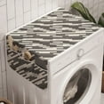 thumbnail image 1 of Abstract Washing Machine Organizer, Modern Stripes and Checkered Squares of Different Sizes Composition, Anti-slip Fabric Top Cover for Washer and Dryer, Cream Pale Grey Black, by Ambesonne, 1 of 1