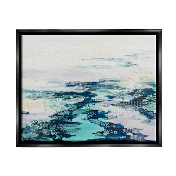 Abstract Water Ocean Composition Abstract Graphic Art Jet Black Framed Art Print Wall Art