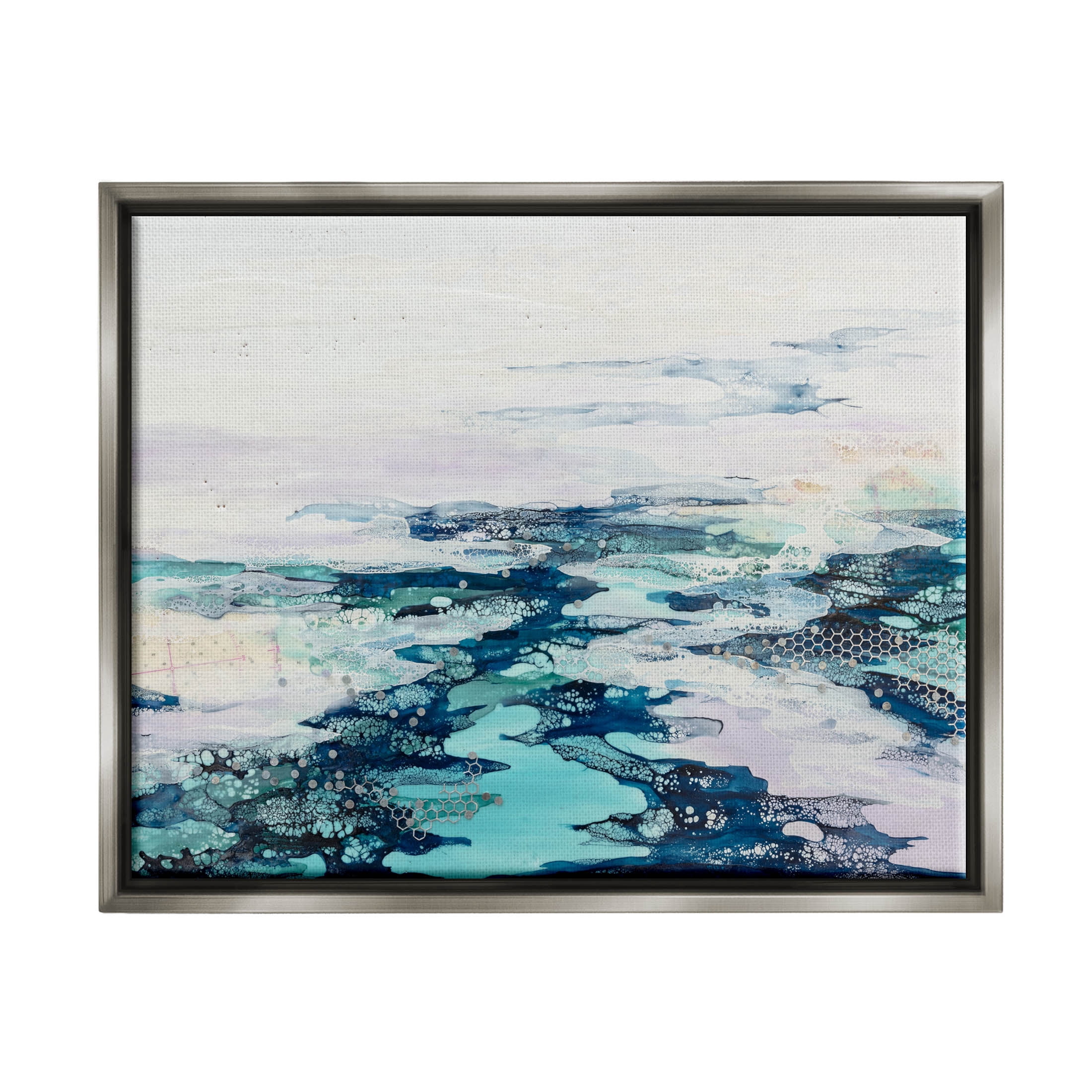 Abstract Water Ocean Composition Abstract Graphic Art Luster Gray Framed Art Print Wall Art